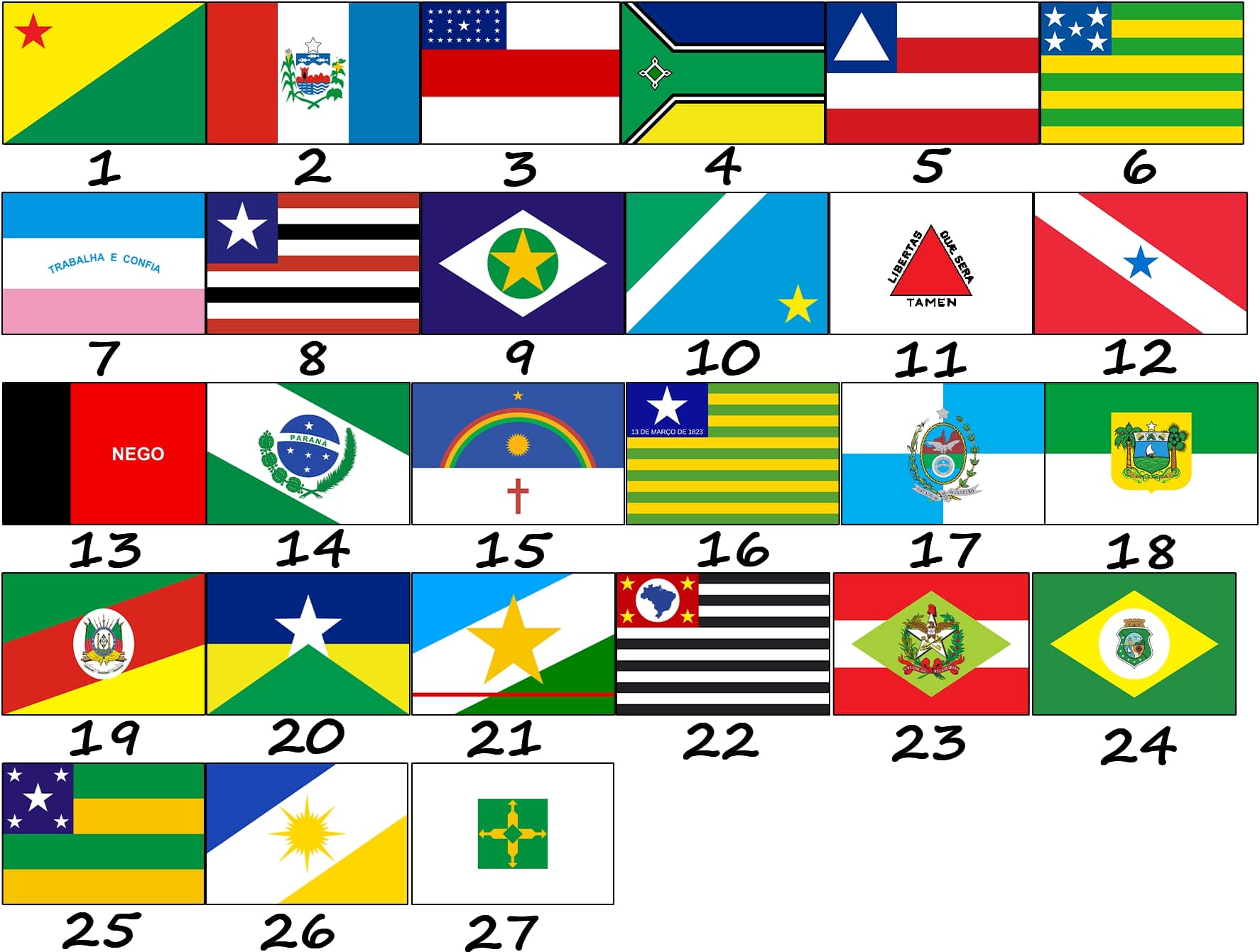 Las 27 banderas de los estados brasileños